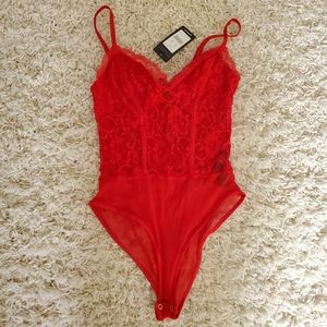 New Look (ASOS) red lace going out bodysuit